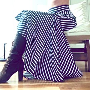Maxi flamenco style striped skirt